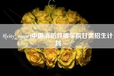 惠州中国消防救援学院甘肃招生计划