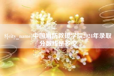 惠州中国消防救援学院2024年录取分数线是多少