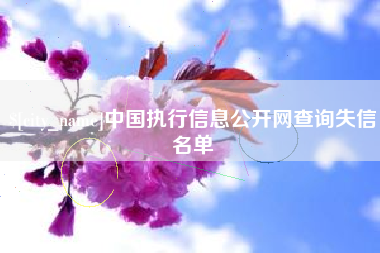 惠州中国执行信息公开网查询失信名单