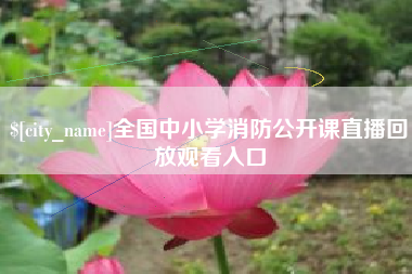 惠州全国中小学消防公开课直播回放观看入口