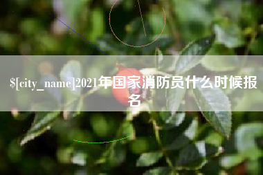 惠州2021年国家消防员什么时候报名