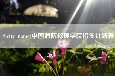 惠州中国消防救援学院招生计划表