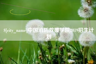 惠州中国消防救援学院2019招生计划