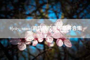 惠州消防院校报考条件合集
